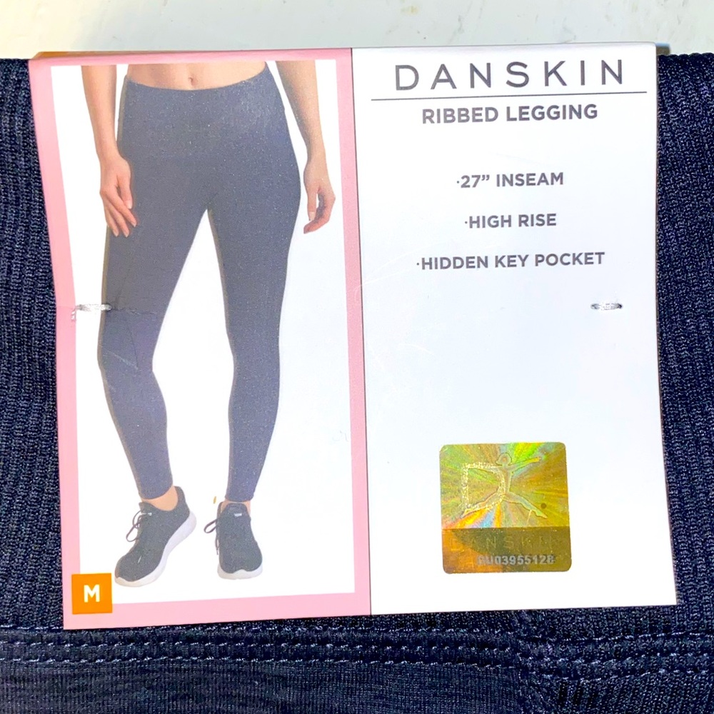 Danskin Leggings NWT Size Medium M Pants High Waist Althetic Grey Blue New